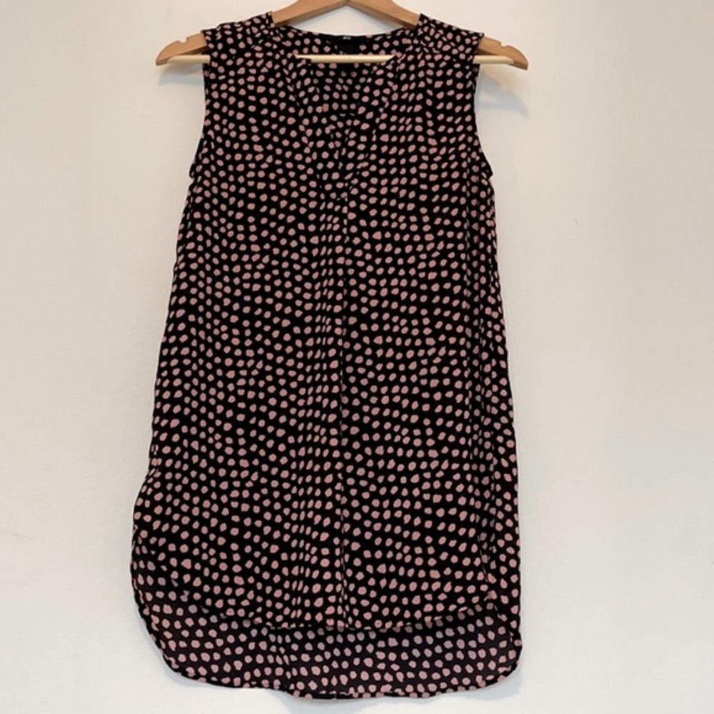 Size2 black / pink leopard no sleeve tank top H&M